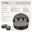 TECTAKE - Bain de soleil rond modulable SANTORIN noir - vignette
