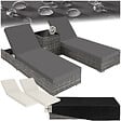 TECTAKE - Lot de 2 bains de soleil design luxueux en rotin et aluminium exterieur gris - vignette