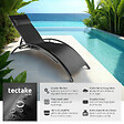 TECTAKE - 2 chaises longues en aluminium, à 5 niveaux noir - vignette