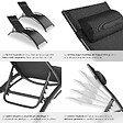 TECTAKE - 2 chaises longues en aluminium, à 5 niveaux noir - vignette