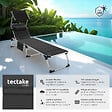 TECTAKE - Chaise longue en aluminium Lorella, rembourrée et pliable noir - vignette