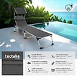 TECTAKE - Chaise longue en aluminium Lorella, rembourrée et pliable gris - vignette