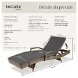 TECTAKE - Chaise longue en rotin et aluminium Océane marron naturel - vignette