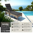 TECTAKE - Bain de soleil résine tressée en métal gris foncé 6 positions coussin intérieur extérieur - vignette