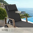TECTAKE - Bain de soleil résine tressée en métal gris foncé 6 positions coussin intérieur extérieur - vignette