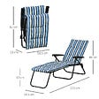 OUTSUNNY - Bain de soleil pliable transat inclinable 6 positions grand confort avec matelas + accoudoirs acier polyester multicolore - vignette