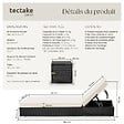 TECTAKE - Lot 2 chaises longues rotin aluminium noir avec table d appoint rangement 184x60x21 cm - vignette