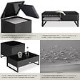 TECTAKE - Salon de jardin résine tressée modulable noir coussins déperlants housse lavable confort - vignette