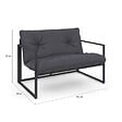 ID MARKET - Salon de jardin bas NAIROBI 4 places en acier gris anthracite - vignette