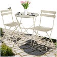 TECTAKE - Ensemble table et chaises bistrot Frieda, pliable pour 2 personnes crème - vignette