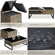 TECTAKE - Canapé jardin 2 places en résine tressée marron naturel solide tressage acier confortable design - vignette