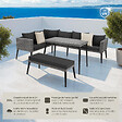 TECTAKE - Salon en rotin avec structure en aluminium Pula gris - vignette