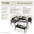 TECTAKE - Salon en rotin avec structure en aluminium Pula gris - vignette