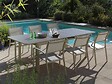JARDILINE - Ensemble Table de jardin extensible, rectangulaire en aluminium Milos Ivoire avec 10 chaises  - Jardiline - vignette