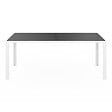 ID MARKET - Salon de jardin MADRID table 190 CM et 8 chaises empilables blanc et gris - vignette