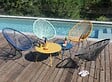 PROLOISIRS - Table basse de jardin ronde en acier Rio - moutarde Ø 50 cm - vignette