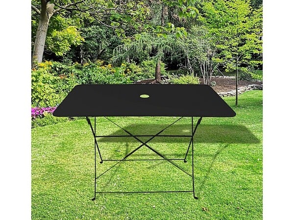 CHALET & JARDIN - Table de jardin pliante rectangulaire BISTROT - Noir - large