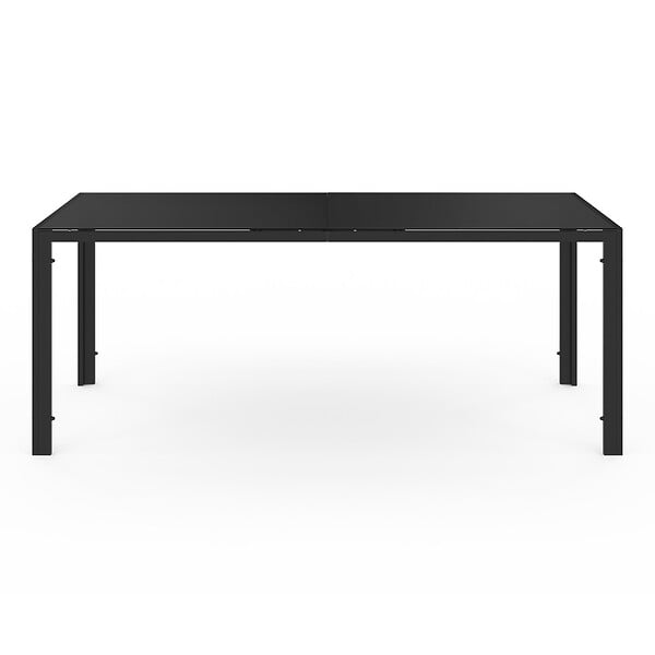 ID MARKET - Salon de jardin MADRID table 190 CM et 8 chaises empilables noires - large