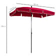 OUTSUNNY - Parasol rectangulaire inclinable alu acier polyester haute densité diamètre 2 m rouge - vignette