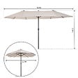 OUTSUNNY - Parasol de jardin XXL parasol grande taille 4,6L x 2,7l x 2,4H m ouverture fermeture manivelle acier polyester haute densité crème - vignette
