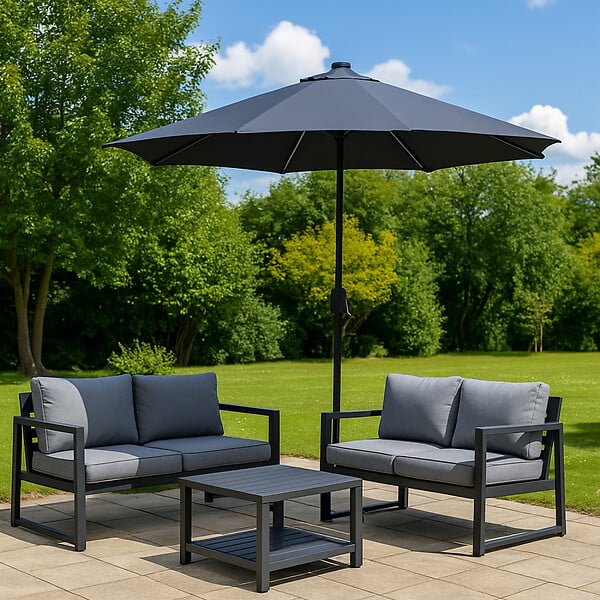 CONCEPT USINE - Parasol gris rond 292 x 292 m led MANAROLA $ - large
