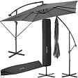 TECTAKE - Parasol APOLLON avec manivelle 2,5 x 2,5 m  gris clair - vignette