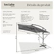 TECTAKE - Parasol APOLLON avec manivelle 2,5 x 2,5 m  gris clair - vignette