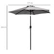 OUTSUNNY - Parasol hexagonal inclinable dim. Ø 2,3 x 2,16H m métal polyester haute densité gris - vignette