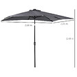 OUTSUNNY - Parasol lumineux rectangulaire inclinable dim. 2,68L x 2,05l x 2,48H m parasol LED solaire métal polyester haute densité gris - vignette