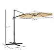 OUTSUNNY - Parasol déporté octogonal inclinable rotatif 360° manivelle piètement acier mât alu. dim. Ø 2,95 x 2,5H m polyester haute densité beige - vignette
