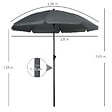 OUTSUNNY - Parasol inclinable octogonal  Ø 1,8 x 2,09H m acier époxy polyester 160 g/m² anti-UV50+ gris - vignette