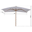OUTSUNNY - Parasol droit rectangulaire de jardin grande taille dim. 3L x 2l x 2,5H m blanc - vignette