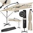 TECTAKE - Parasol à LED solaire Sunna avec manivelle 2,5 x 2,5 m  beige - vignette