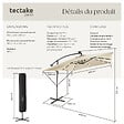 TECTAKE - Parasol à LED solaire Sunna avec manivelle 2,5 x 2,5 m  beige - vignette