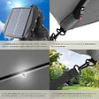 TECTAKE - Parasol à LED solaire Sunna avec manivelle 2,5 x 2,5 m  gris clair - vignette