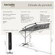 TECTAKE - Parasol à LED solaire Sunna avec manivelle 2,5 x 2,5 m  gris clair - vignette