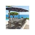 KZ GARDEN - Parasol de jardin double Gris 450 x 265 x H 240cm Mât Ø48mm Toile polyester 180gr/m2 Robuste KZ GARDEN - vignette