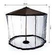 OUTSUNNY - Moustiquaire cylindrique pour parasol 3 m diamètre avec fermeture éclair et lestage noir - vignette