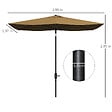 OUTSUNNY - Parasol rectangulaire inclinable de jardin avec manivelle métal polyester haute densité anti UV 50+ chocolat - vignette