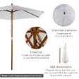 OUTSUNNY - Parasol droit hexagonal de jardin grande taille dim. Ø 2,5 x 2,3H m bambou polyester crème - vignette