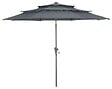 PROLOISIRS - Parasol droit en aluminium 3 strates inclinable manivelle 300/6 cm - grey/gris - vignette