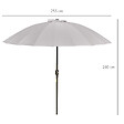 OUTSUNNY - Parasol inclinable rond avec manivelle métal fibre de verre Ø 2,55 m polyester haute densité gris - vignette