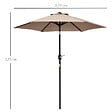 OUTSUNNY - Parasol hexagonal inclinable dim. Ø 2,3 x 2,16H m métal polyester haute densité beige - vignette