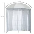 OUTSUNNY - Parasol de plage Ø 2,2 x 2,2H cm protection UPF 50 + sac transport, sardines et lestage intégrés crème - vignette