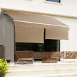 ID MARKET - Store banne manuel 4x3 M taupe lambrequin H.1,40 M - vignette