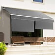 ID MARKET - Store banne manuel 4x3 M gris anthracite lambrequin H.1,50 M - vignette