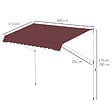 OUTSUNNY - Store banne manuel rétractable 3L x 1,5l m inclinaison et hauteur réglable installation rapide métal alu polyester anti-UV bordeaux - vignette