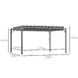 OUTSUNNY - Pergola lames orientables dim. 3,9L x 2,95l x 2,13H m structure alu. acier époxy polyester gris - vignette