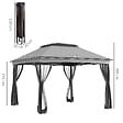 OUTSUNNY - Tonnelle barnum de jardin pop-up pliant 3,25L x 3,25l x 2,7H m acier polyester moustiquaires + sac de transport gris - vignette