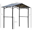 OUTSUNNY - Pavillon jardin - abri barbecue - steakhouse 2 étagères - toit de barbecue - dim. 2,46L x 1,49l x 2,30H m - alu. métal noir toit polycarbonate - vignette